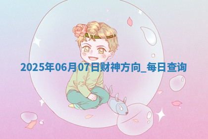 2025年06月07日财神方向,每日查询