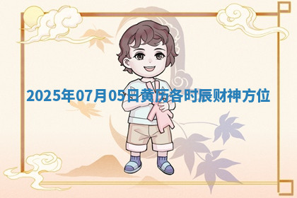 2025年07月05日黄历各时辰财神方位
