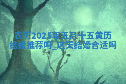 农历2025年五月十五黄历结婚推荐吗,这天结婚合适吗