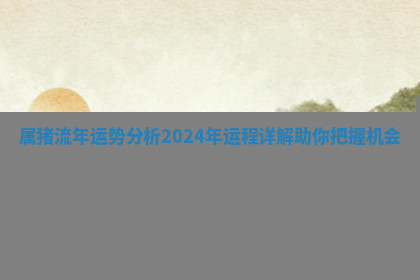 属猪流年运势分析2024年运程详解助你把握机会